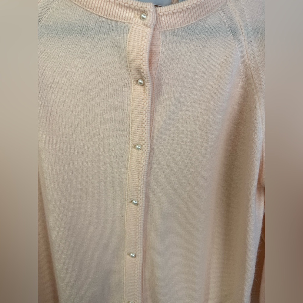 Vintage 90’s Alicia peachy pink button up cardigan sweater. Size Small - Picture 3 of 5